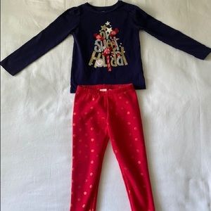 Gymboree Holiday long sleeved shirt with leggings